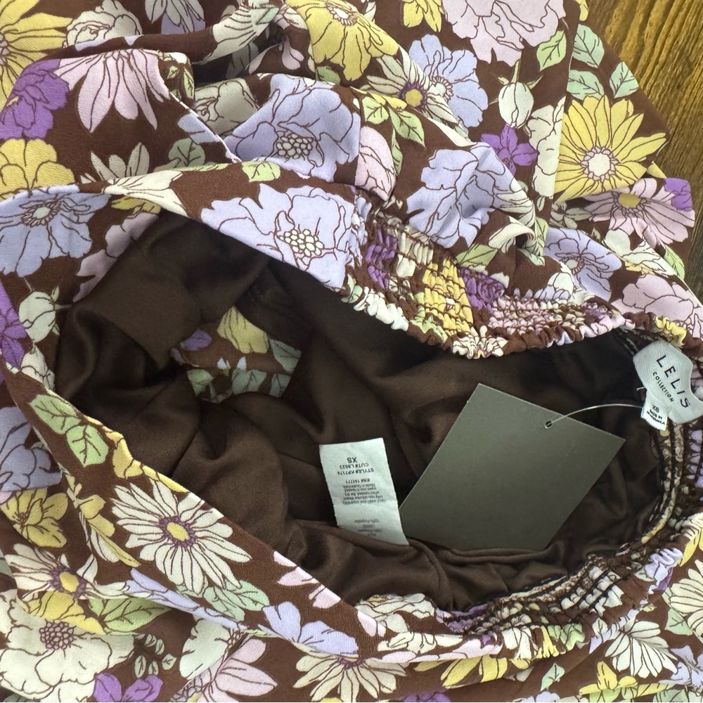 LeLis Floral Long Sleeve Crop Top And Wide Leg Pants Matching Set Size XS - Picture 15 of 15